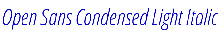 Open Sans Condensed Light Italic Schriftart